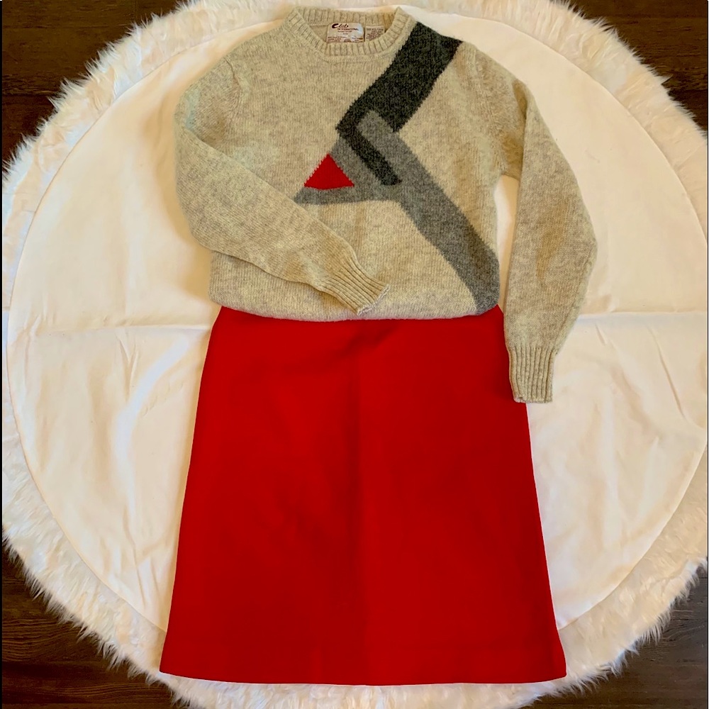 Vintage sweater and skirt